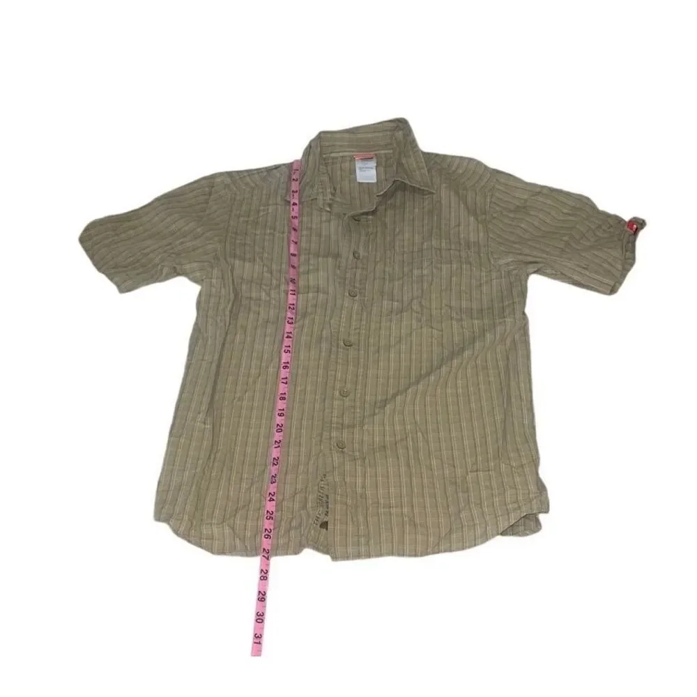 The North Face Men’s Short Sleeve Brown Button Up Shirt Outdoors size S Small